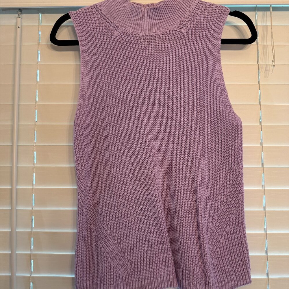 NWOT Loft Lilac Knit Sleeveless Mock Neck Tank (Size: M)